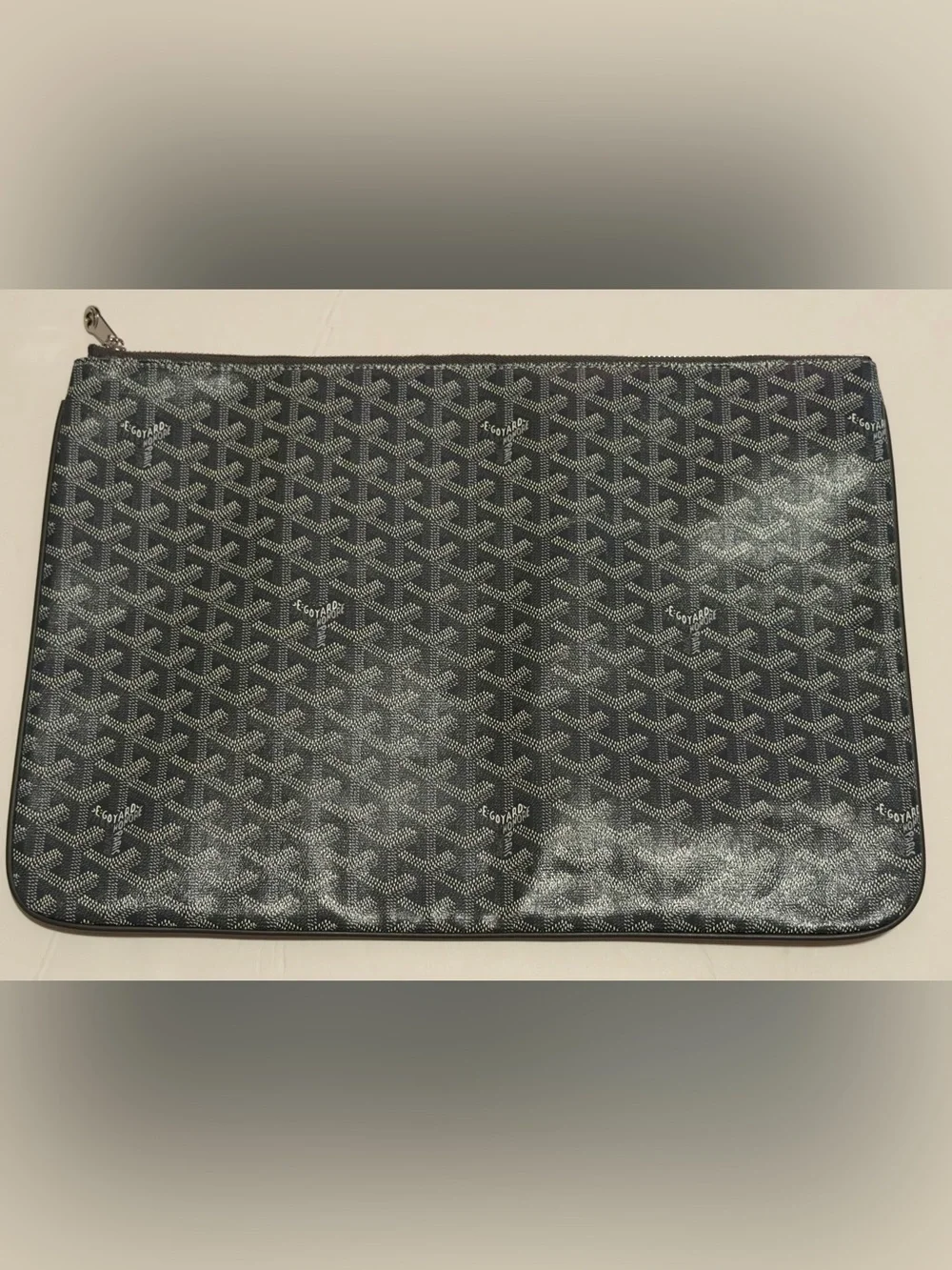 Goyard Black Chevron Canvas Men's Laptop Pouch